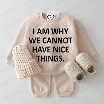 I AM WHY WE CANNOT HAVE NICE THINGS Baby 2-piece Beige Set - Beige - 2-3T - image 1