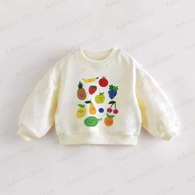 Baby Toddler Fruit Beige Sweatshirt - Cream - 3-5T - image 1