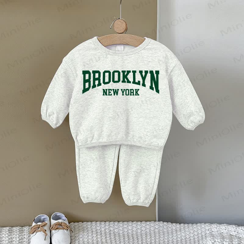 BROOKLYN NEW YORK Baby Gray Sweatshirt 2-piece Set - Gray - 2-3T - image 1