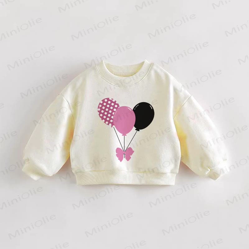 Baby Toddler Balloons Beige Sweatshirt - Cream - 3-5T - image 1