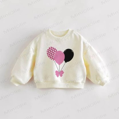 Baby Toddler Balloons Beige Sweatshirt - Cream - 3-5T - image 1