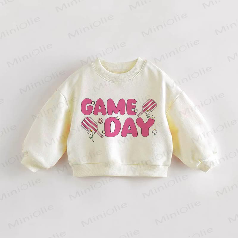 GAME DAY Baby Toddler Pickleball Beige Sweatshirt - Cream - 3-5T - image 1