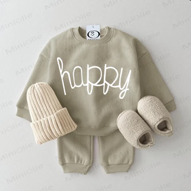 HAPPY Baby Sweatshirt Grey Green 2-piece Set - Grey Green - 2-3T - image 1