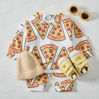 Baby Toddler Pizza Waffle 2-piece White Set - image 2
