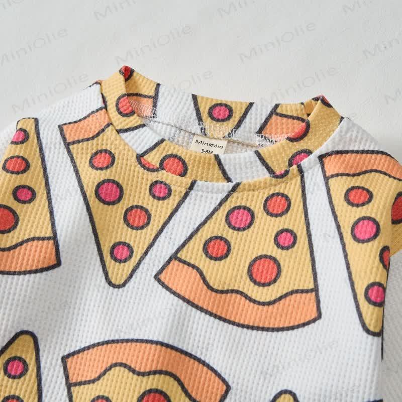 Baby Toddler Pizza Waffle 2-piece White Set - image 5