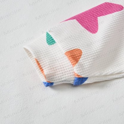 Baby Toddler Colorful Stars Waffle 2-piece Beige Set - image 5