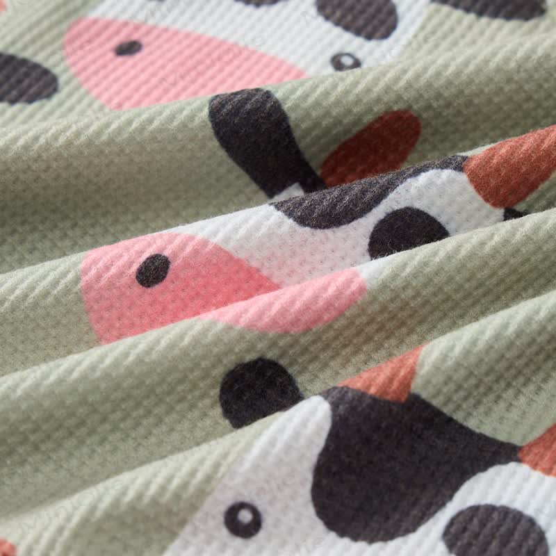 Baby 2-piece Cow Green Waffle Set - image 6