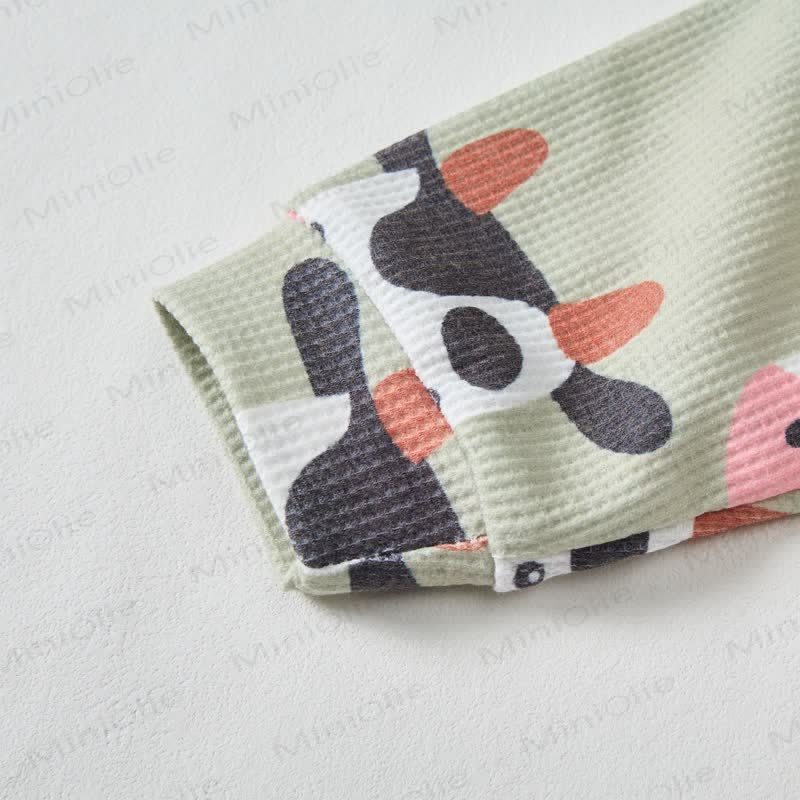 Baby 2-piece Cow Green Waffle Set - image 3