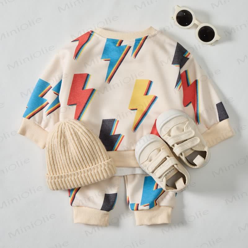 Baby Toddler Colored Lightning Waffle 2-piece Beige Set - image 2