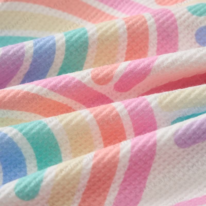 Baby Toddler Rainbow Waffle 2-piece Beige Set - image 6