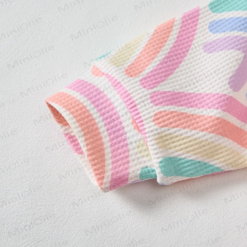 Baby Toddler Rainbow Waffle 2-piece Beige Set - image 3