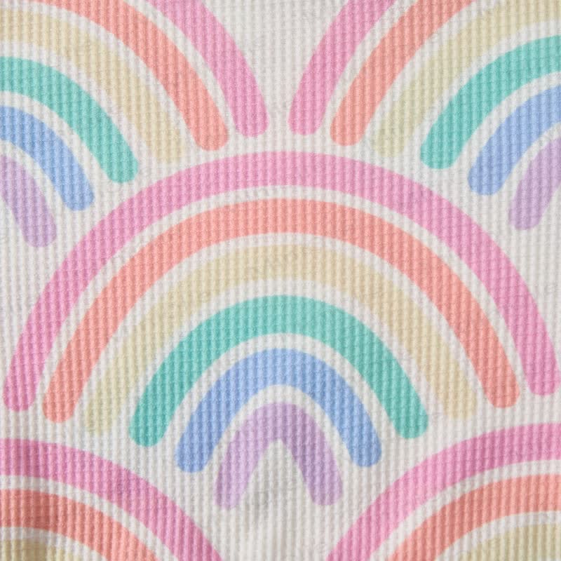 Baby Toddler Rainbow Waffle 2-piece Beige Set - image 5