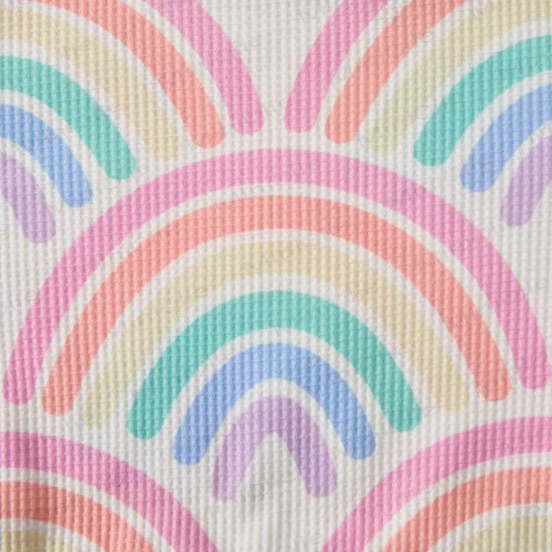 Baby Toddler Rainbow Waffle 2-piece Beige Set - image 5