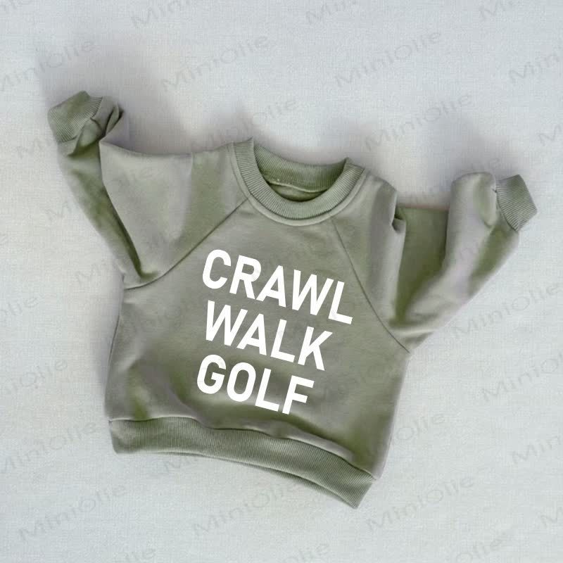 CRAWL WALK GOLF Baby Toddler Grey Green Sweatshirt - Grey Green - 3-5T - image 1
