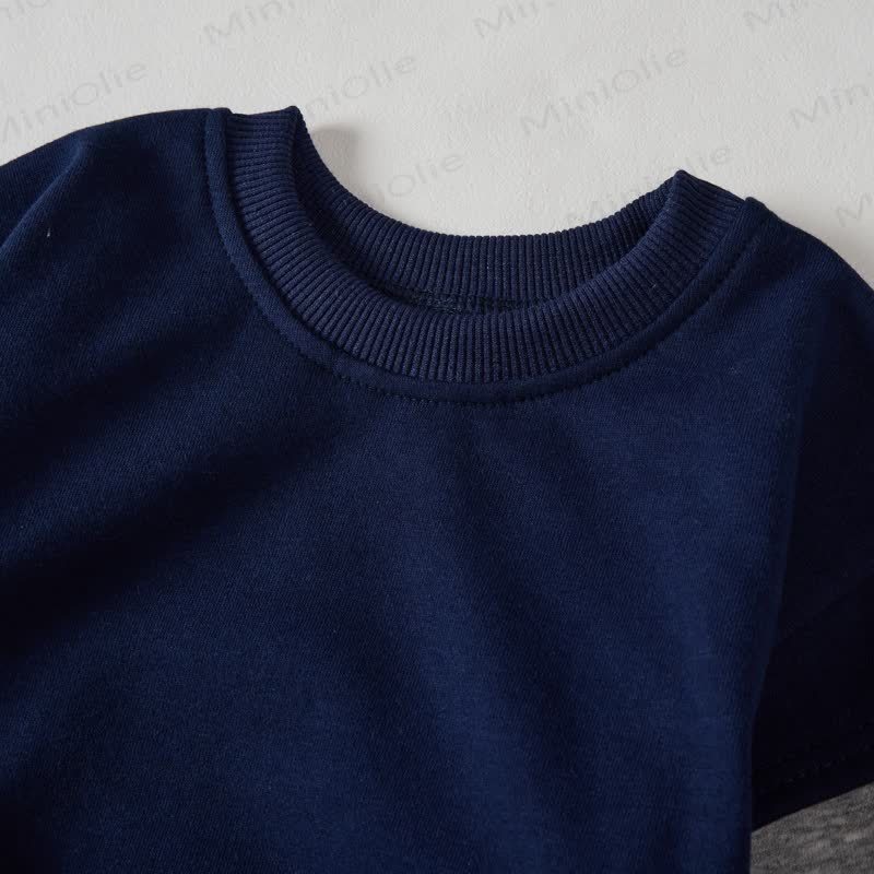 I LOVE MY GIGI Baby Toddler Dark Blue Color Block Romper - image 3