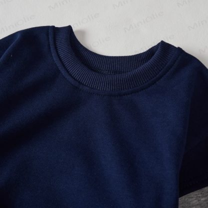 I LOVE MY GIGI Baby Toddler Dark Blue Color Block Romper - image 3