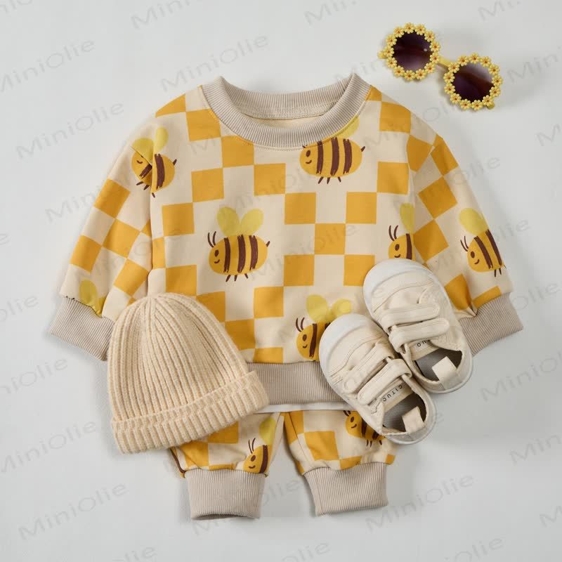 Baby Beige Plaid Bee 2-piece Set - image 2