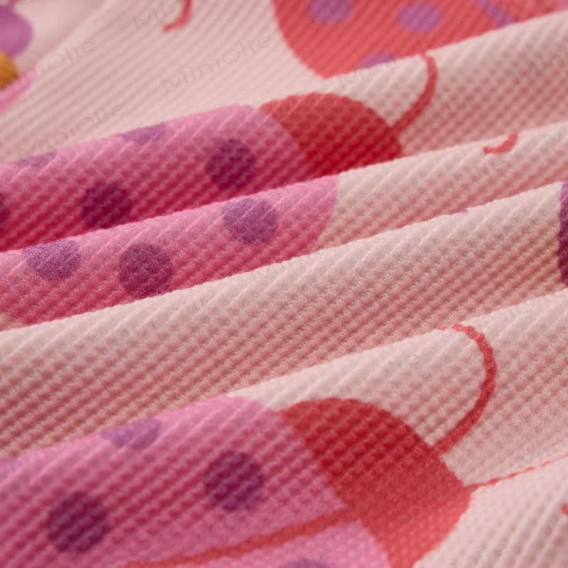 Baby Multicolor Ladybug Waffle 2-piece Pink Set - image 6