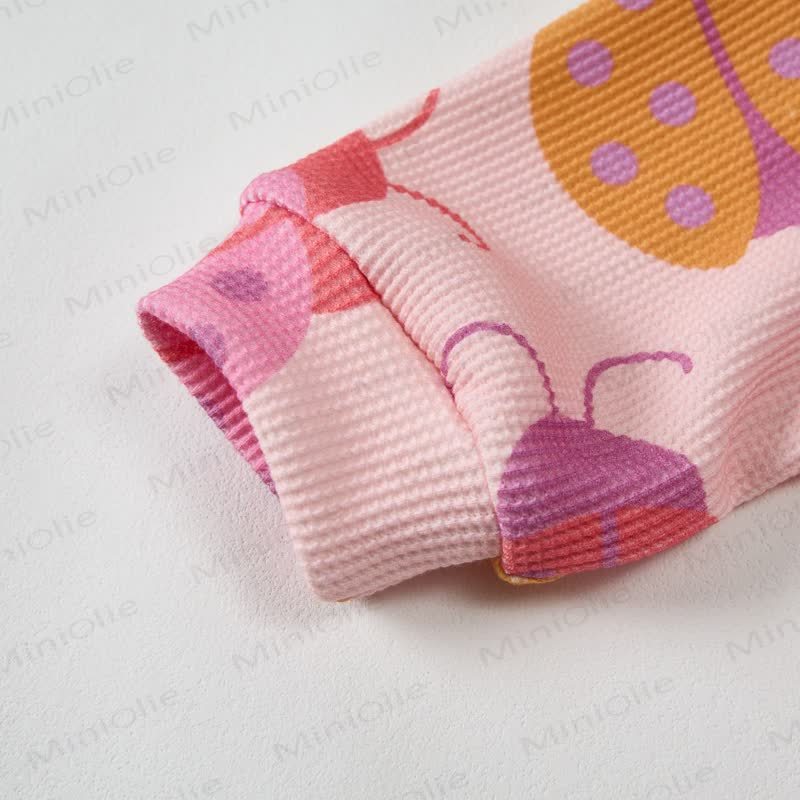 Baby Multicolor Ladybug Waffle 2-piece Pink Set - image 4