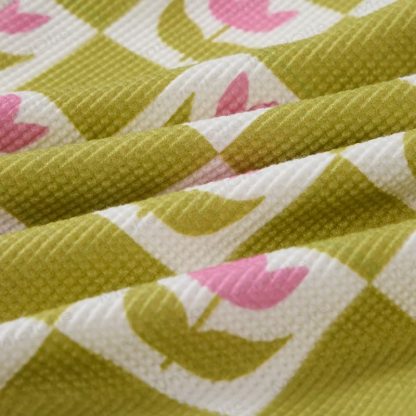 Baby Green Plaid Flower 2-piece Waffle Set - image 6