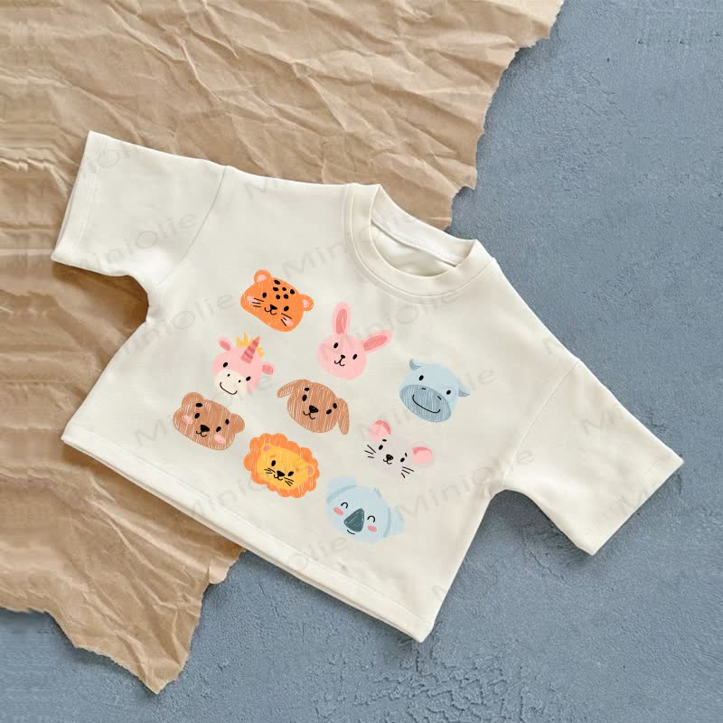 Baby Animal Summer Casual T-Shirt - White - 2-3T - image 2