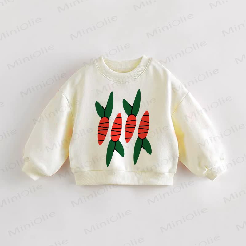 Baby Toddler Carrot Cream Sweatshirt - Cream - 3-5T - image 1
