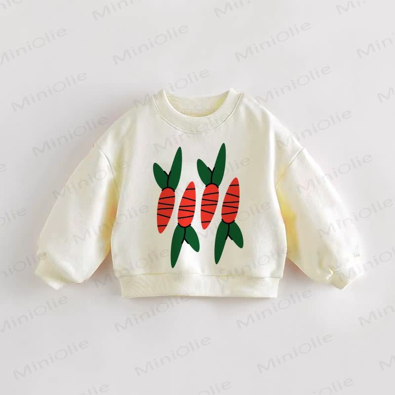 Baby Toddler Carrot Cream Sweatshirt - Cream - 3-5T - image 1