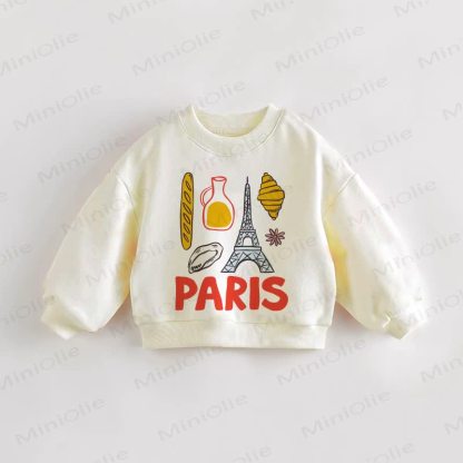 PARIS Baby Toddler Cream Sweatshirt - Cream - 3-5T - image 1