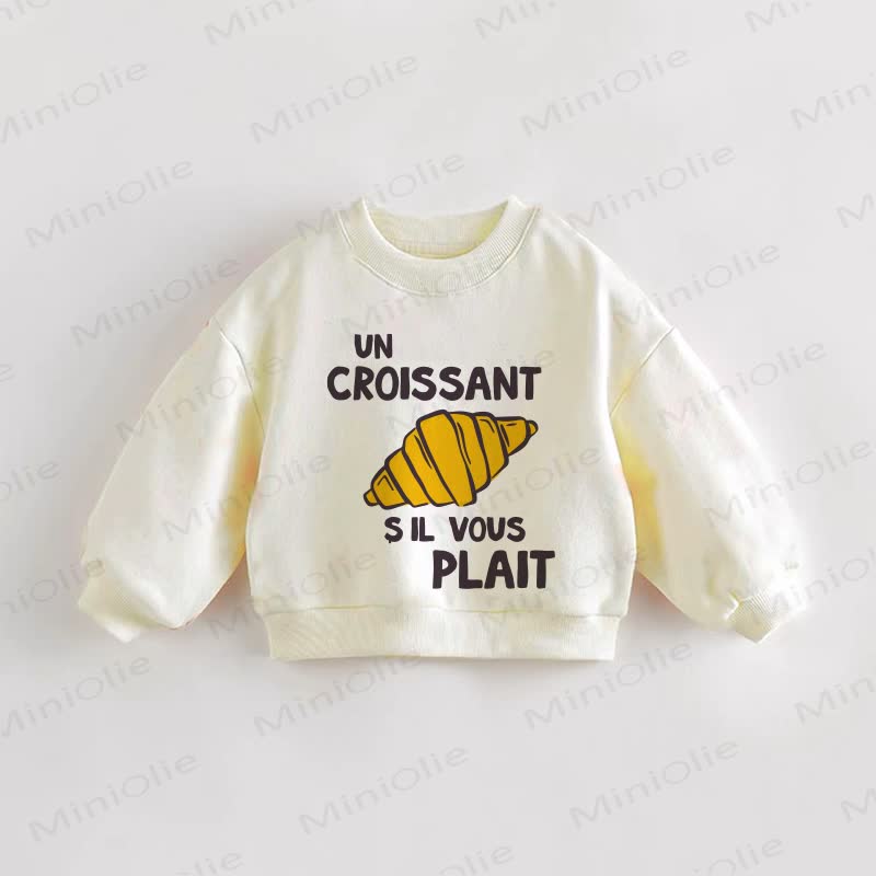 UN CROISSANT S'IL VOUS PLAIT Baby Toddler Cream Sweatshirt - Cream - 3-5T - image 1