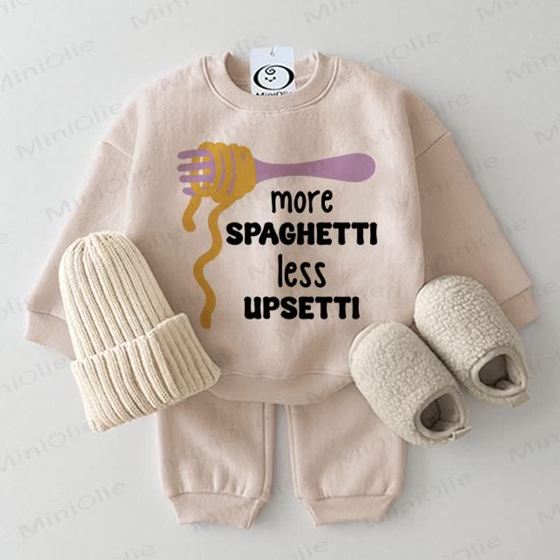 MORE SPAGHETTI LESS UPSETTI Baby 2-piece Beige Set - Beige - 2-3T - image 1