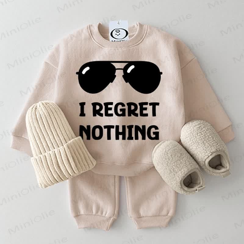 I REGRET NOTHING Baby 2-piece Beige Set - Beige - 2-3T - image 1