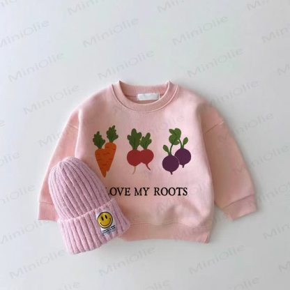 I LOVE MY ROOTS Baby Girl Pink Sweatshirt - Pink - 2-3T - image 1