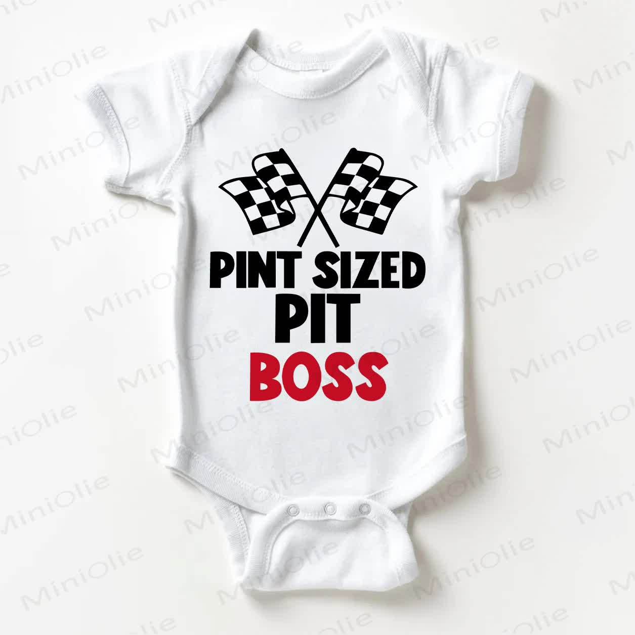PINT SIZED PIT BOSS Baby White Bodysuit - White - 18-24M - image 1