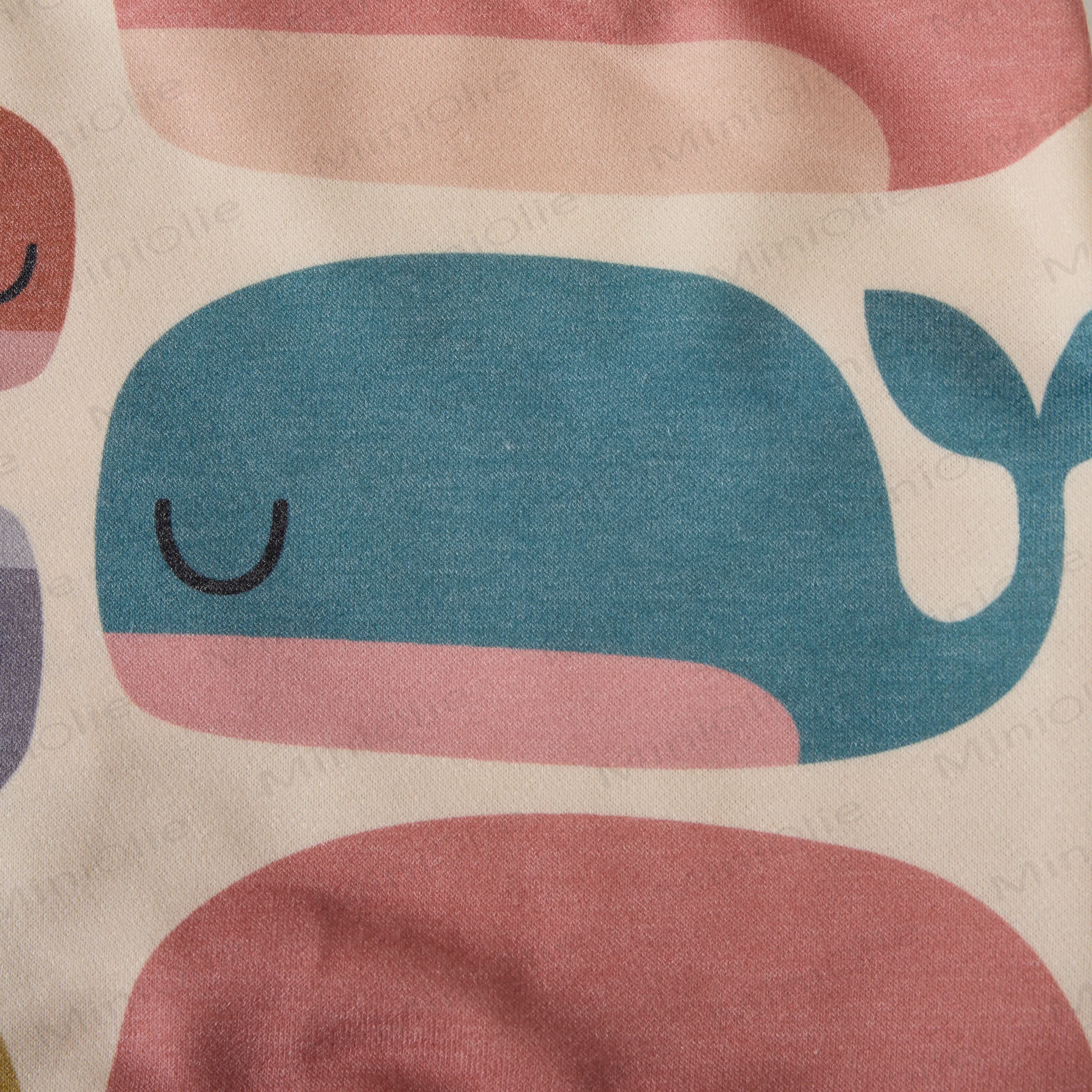 Baby Cute Cartoon Whale Sweatshirt 2-piece Beige Set - image 5