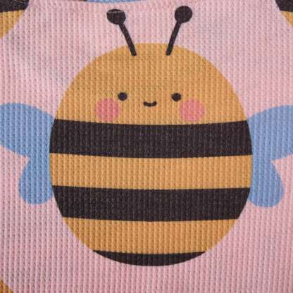 Baby Waffle Lovely Bee Pink Sweatshirt 2-piece Set - image 5