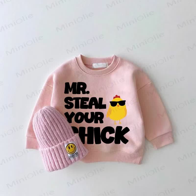 MR. STEAL YOUR CHICK Baby Pink Girl Sweatshirt - Pink - 2-3T - image 1
