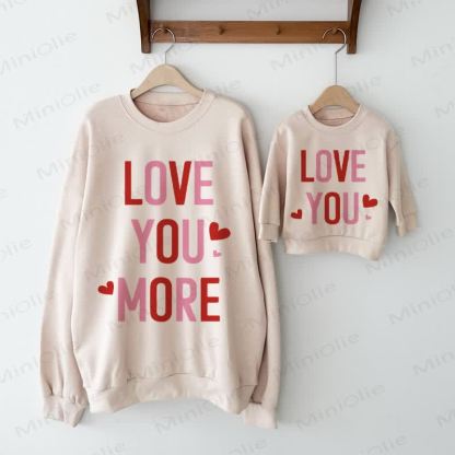 LOVE YOU/LOVE YOU MORE Baby Beige Family Sweatshirt - Beige - Adult Sweatshirt: XL - image 1