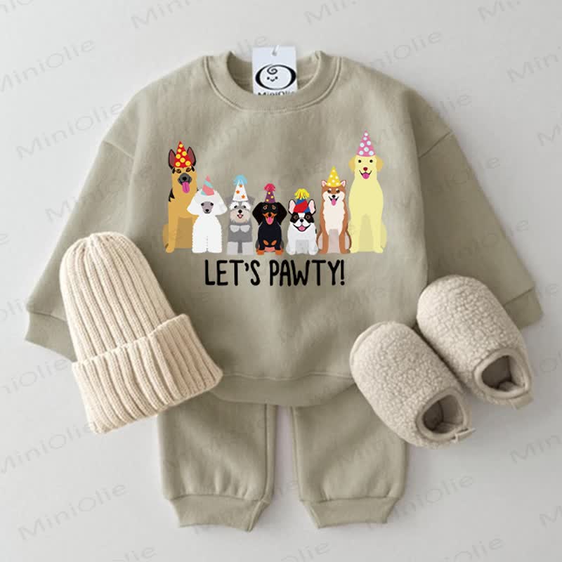 LET'S PAWTY! Baby Animal Grey Green 2-piece Set - Grey Green - 2-3T - image 1
