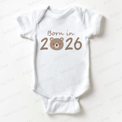 BORN IN 2026 Baby White Bodysuit - White - 18-24M - image 1