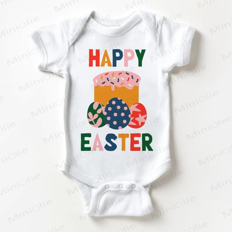 HAPPY EASTER Baby Cake White Bodysuit - White - 18-24M - image 1