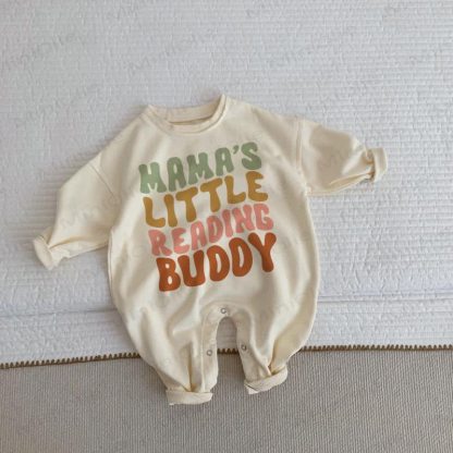 MAMA'S LITTLE READING BUDDY Baby Beige Romper - Beige - 2-3T - image 1