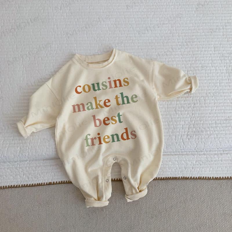 COUSINS MAKE THE BEST FRIENDS Baby Beige Romper - Beige - 2-3T - image 1