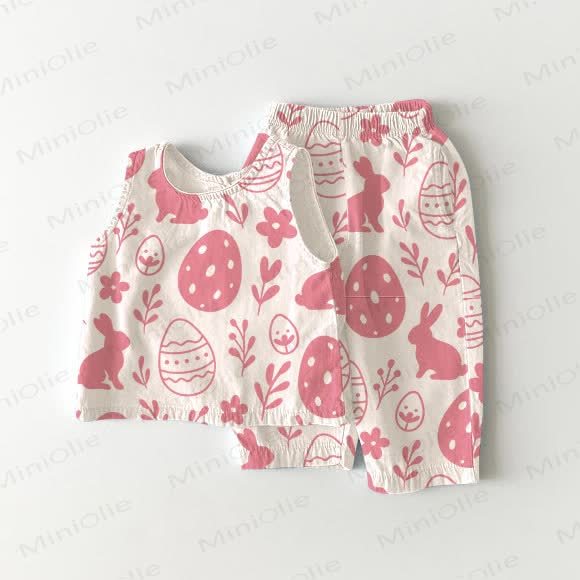 Baby 2-Piece Easter Egg Sleeveless Set - Beige - 2-3T - image 1