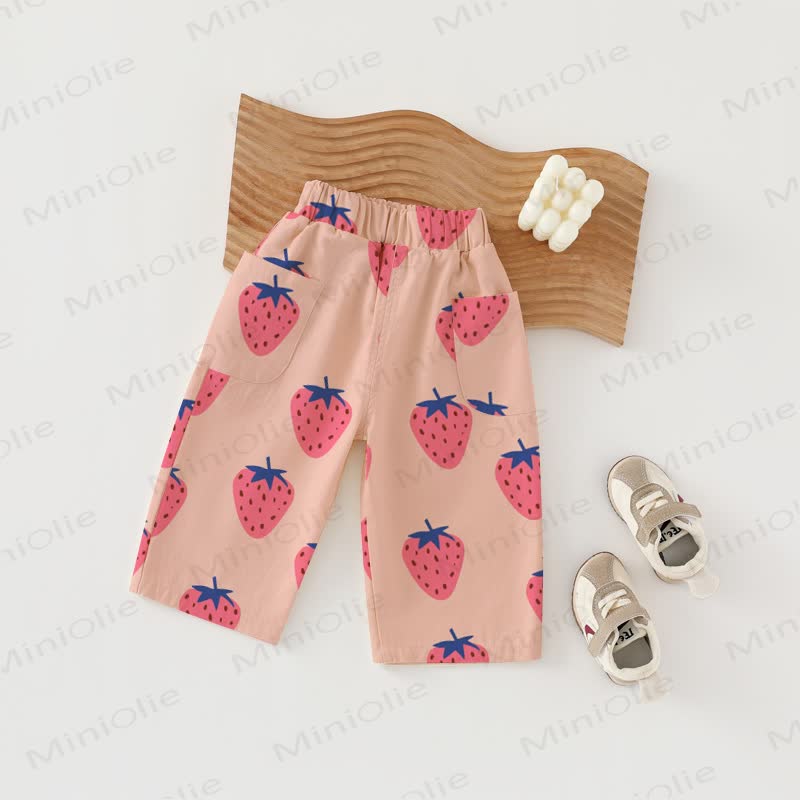 Baby Toddler Pink Strawberry Pants - image 2
