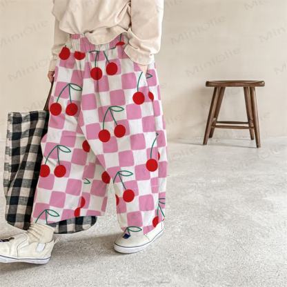 Baby Cherry Checkerboard Pink Pants - Pink - 2-3T - image 1