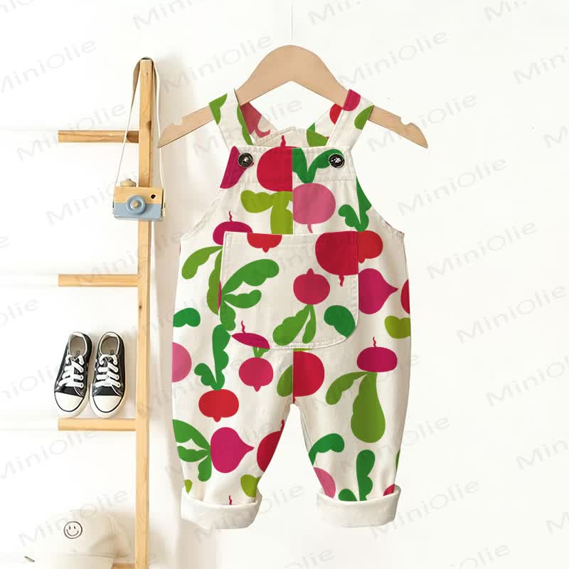 Baby Toddler White Radish Woven Overalls  - White - 3-5T - image 1