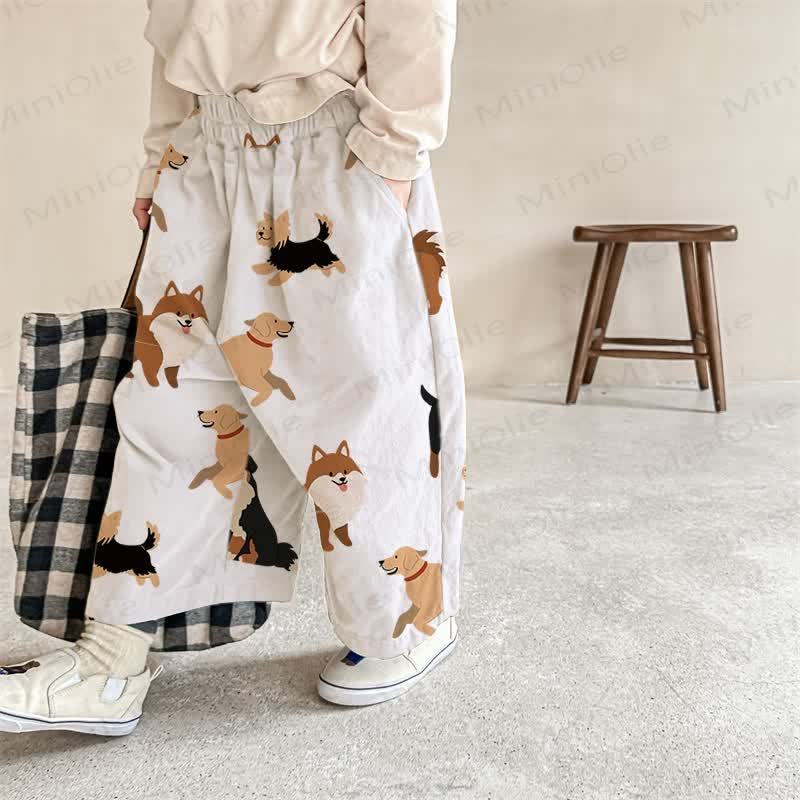 Baby Dog Pattern Pants - Apricot - 2-3T - image 1