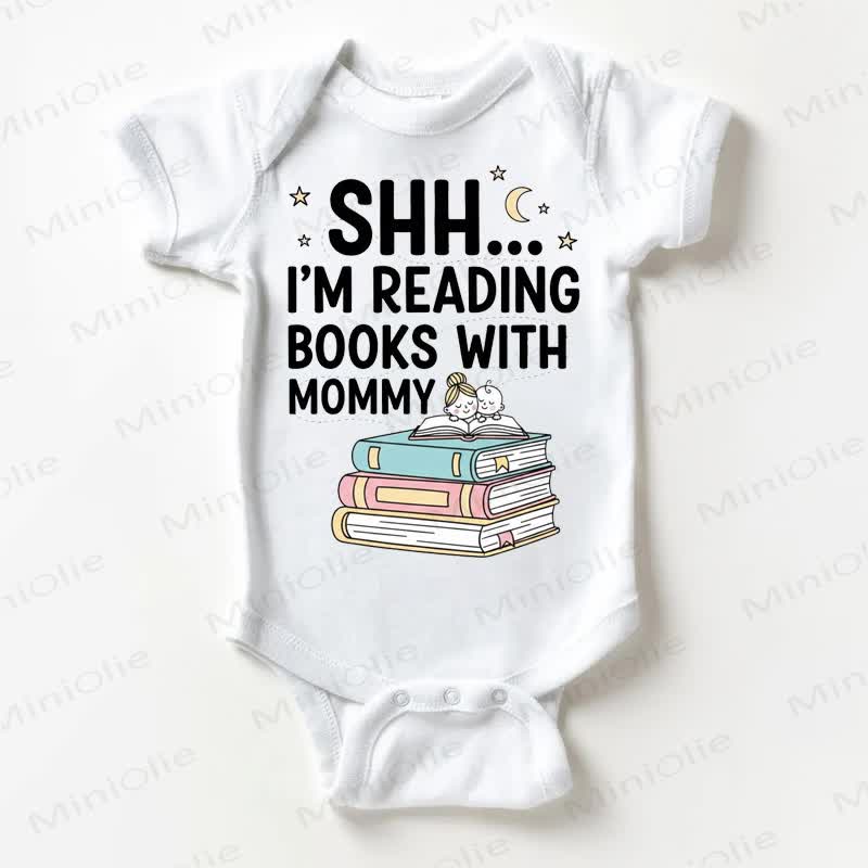 SHH... I'M READING BOOKS WITH MOMMY Baby White Bodysuit - White - 18-24M - image 1