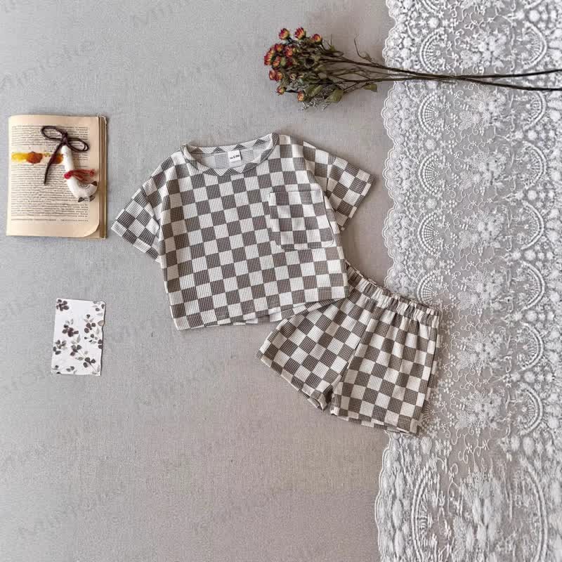 Baby Plaid Waffle Tee and Shorts 2-piece Set - image 2