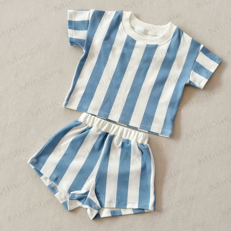 Baby Striped Tee and Shorts Casual 2-Piece Set - image 4